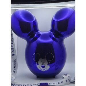 Disney 100 Purple Mickey Balloon Popcorn Bucket Crossbody  Metallic Souvenir Bag